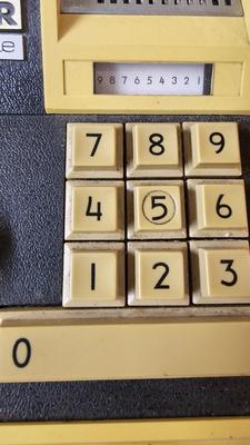 Desktop rotary telephone NCR petite electric adding machine