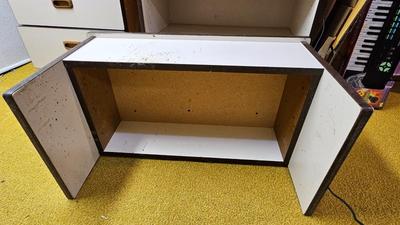 Formica Cupboard with internal storage and drawers with matching shelves