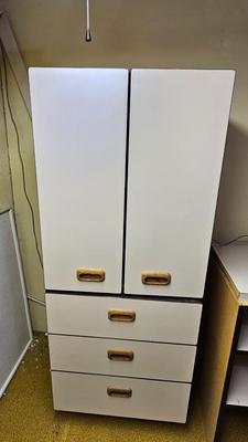 Formica Cupboard with internal storage and drawers with matching shelves