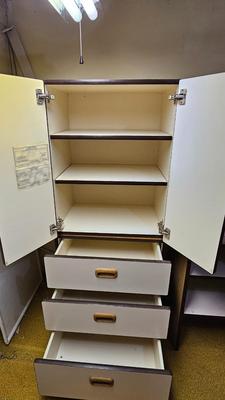Formica Cupboard with internal storage and drawers with matching shelves