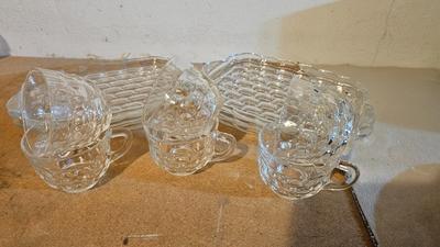 Vitage snack set with trays and cups