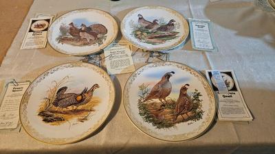 Boehm Studios Gamebirds of North America limited edition issue plates with COA papers