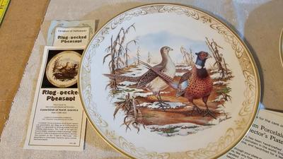 Boehm Studios Gamebirds of North America limited edition issue plates with COA papers
