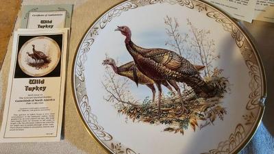 Boehm Studios Gamebirds of North America limited edition issue plates with COA papers