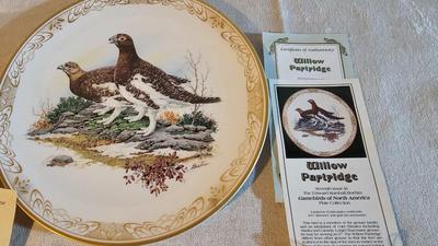 Boehm Studios Gamebirds of North America limited edition issue plates with COA papers
