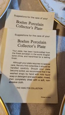 Boehm Studios Gamebirds of North America limited edition issue plates with COA papers