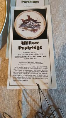 Boehm Studios Gamebirds of North America limited edition issue plates with COA papers