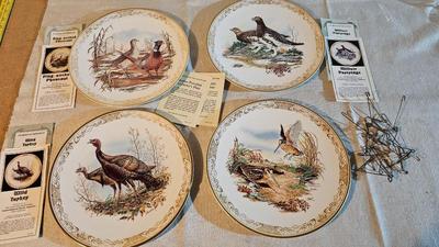 Boehm Studios Gamebirds of North America limited edition issue plates with COA papers
