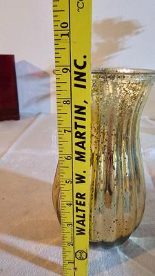 Vintage glassware - green Eiffel tower vase - and more