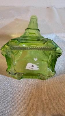 Vintage glassware - green Eiffel tower vase - and more