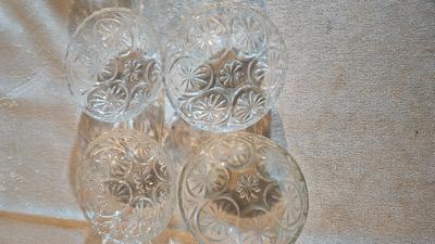 Vintage glassware - green Eiffel tower vase - and more