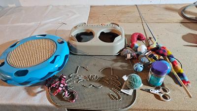 Cat items - Toys - food and water bowls - and more