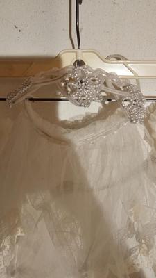 Vintage wedding dress with gloves and veil