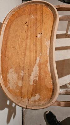 Antique white wooden high chair and booster seat