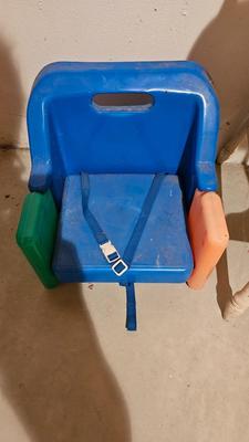Antique white wooden high chair and booster seat