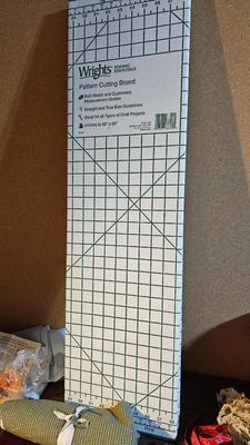 Small fabric scraps for quilting or sewing with wright's pattern board and quilting tools and more