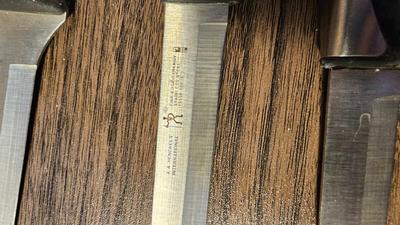 Knife set, pans and treys, large roaster