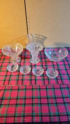 Vintage pressed glass dishware