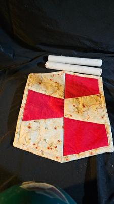 Hall tea pot with pillar candles and brass butterfly