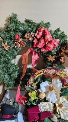 Christmas decorations - accent basket - candles - ornaments and more