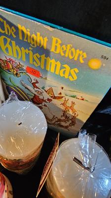 Christmas Decorations - Gingerbread - snowman / penguin tic-tac toe game, silver bow decorations and more