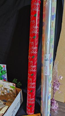 Christmas decorations and ring toss game