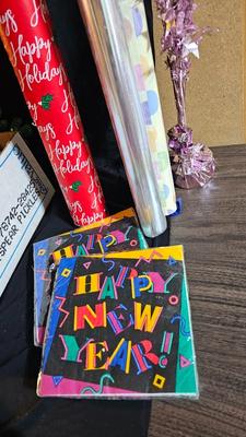 Christmas decorations and ring toss game