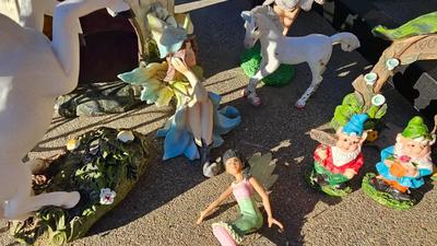 Garden fairy decorations and solar lights