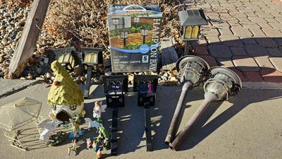 Garden fairy decorations and solar lights