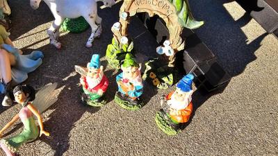 Garden fairy decorations and solar lights