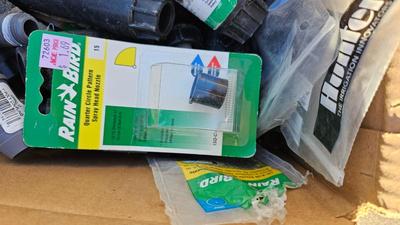 Plumbing hardware and yard sprinkler heads and repair items