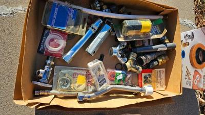 Plumbing hardware and yard sprinkler heads and repair items