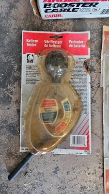 Variety of Auto needs - small tools - 16 foot 6 guage angle clamp booster cables and more