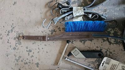 Variety of Auto needs - small tools - 16 foot 6 guage angle clamp booster cables and more