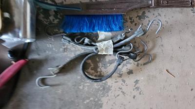 Variety of Auto needs - small tools - 16 foot 6 guage angle clamp booster cables and more