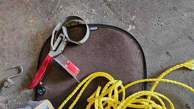 Variety of Auto needs - small tools - 16 foot 6 guage angle clamp booster cables and more