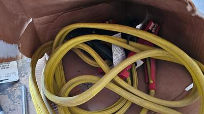 Variety of Auto needs - small tools - 16 foot 6 guage angle clamp booster cables and more