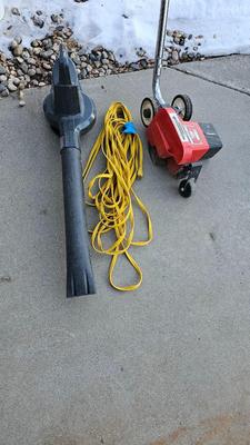 Trim All edger trimmer and Craftsman leaf blower with extension cord