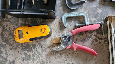 Nice small metal toolbox with assortment of hand tools