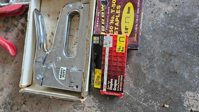 Nice small metal toolbox with assortment of hand tools