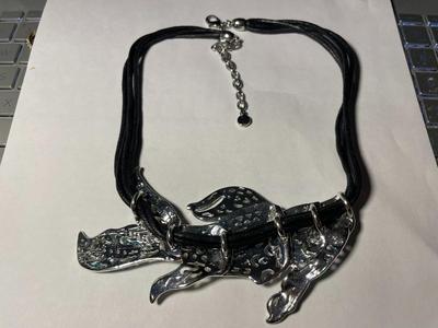 Vintage Dune & Willow Holographic Metallic Enameled Fish Necklace 16+ Adjustable as Pictured. FREE DOMESTIC SHIPPING.