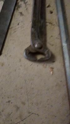 Large crowbar, long handled snips and a file