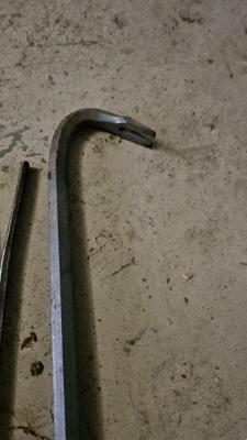Large crowbar, long handled snips and a file