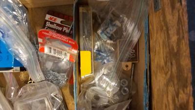 Two drawers of household hardware - screws - nails - small tools and more