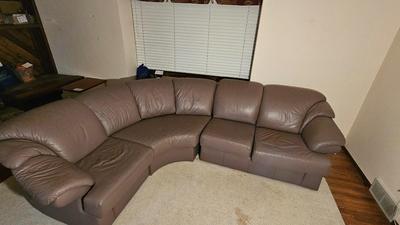 Small Leather-like Sectional sofa
