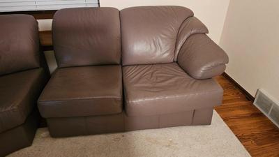 Small Leather-like Sectional sofa