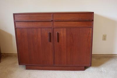 Danish Modern Cabinet with 2 Drawers