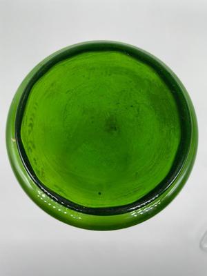 Hand-painted Green Glass Vase