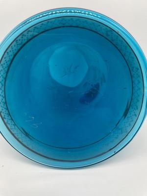 Blue Hand-painted Pitcher with 6 Glasses