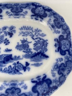 Kaolin Ware Thomas Drimmock Flow Blue Platter